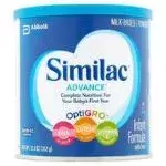 can of blue and white similac baby powder 