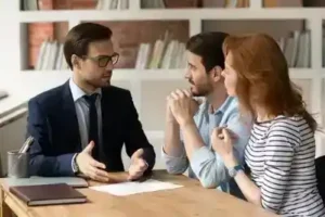 Nashville head-on accident attorney meets with client who was injured in a head-on crash in Nashville