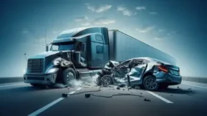 small smashes into truck in a trailer truck accident in Nashville
