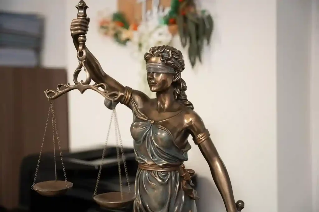 Lady of Justice in gold