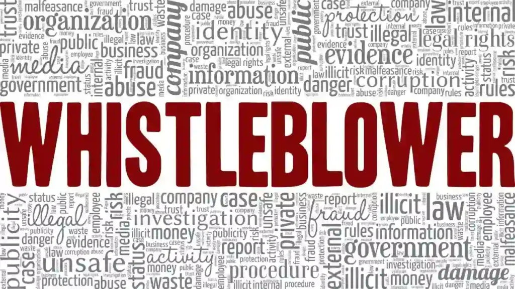 whistleblowin read word cloud used in whisteblower protections