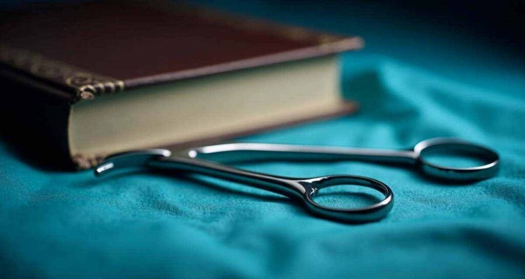 forcepts under brown book used in Forceps Birth Injury: