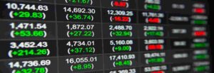 stock chart black background green and white foreground used in DoubleVerify lawsuit