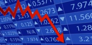 Signs arrow press to down to show massive losses in Organon Class Action Lawsuit