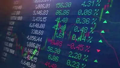 Futuristic stock exchange scene with chart and numbers (3D illustration) used for loss causation in the Fortrea Lawsuit