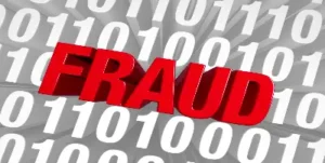 Fraud in bright red on top of white numbers used in Fortrea Lawsuit.