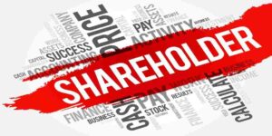 cloud of words with shareholder in red in middle used in Krispy Fortrea Lawsuit