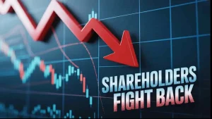 red arrow going down over stock ticker, used in Sarepta class action lawsuit