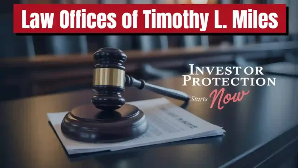 hammer and gavel with law offices of timothy l. miles on top used inAlto Neuroscience Lawsuit.