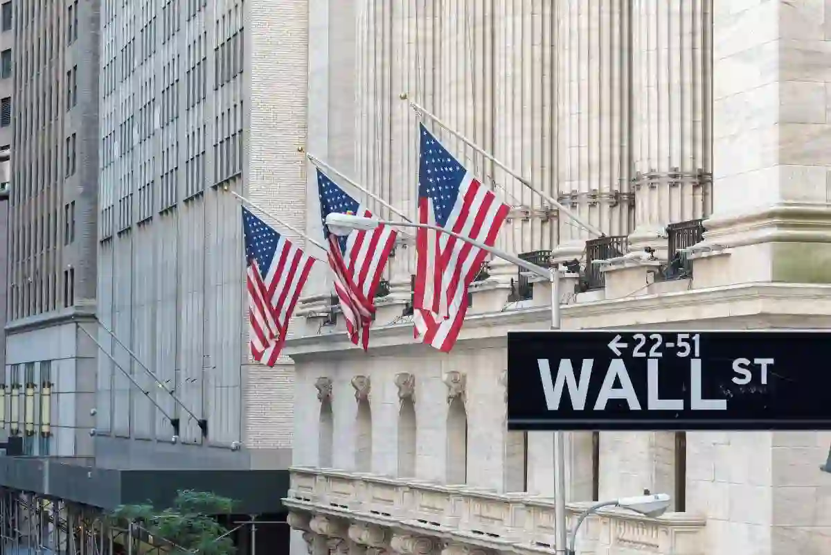 Wall street sign in New York City with New York Stock Exchange background used in The Securities Litigation Process