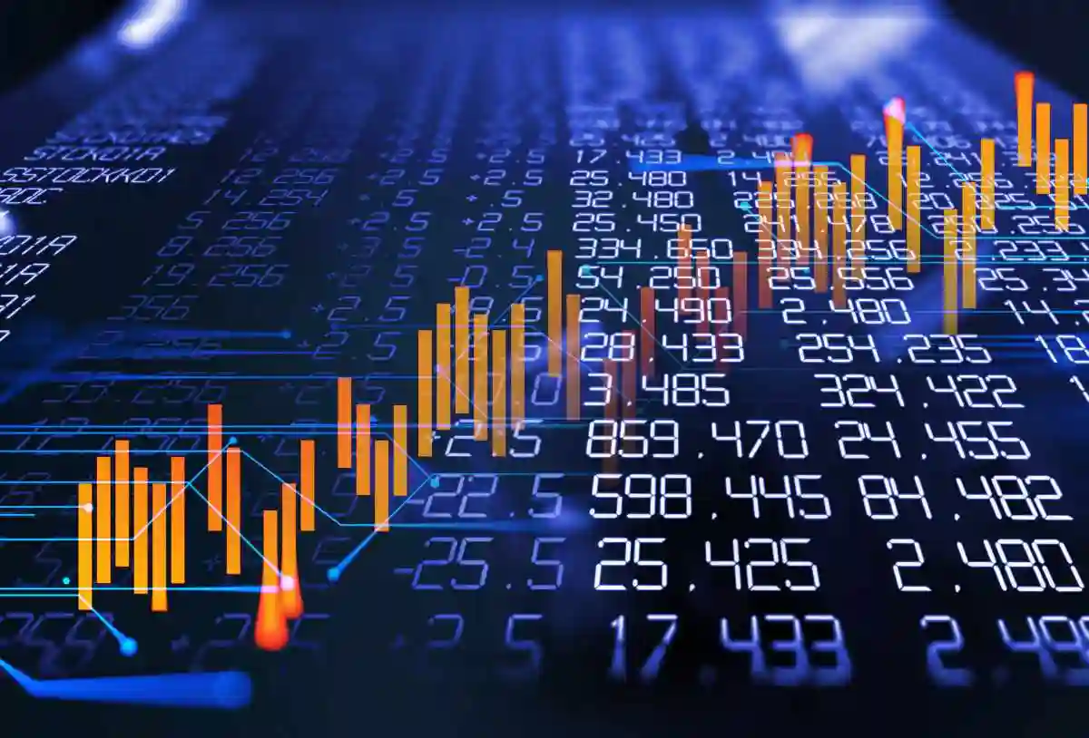 3d rendering of technical financial graph on stock exchange display panel used in Pleading Standards Under the PSLRA