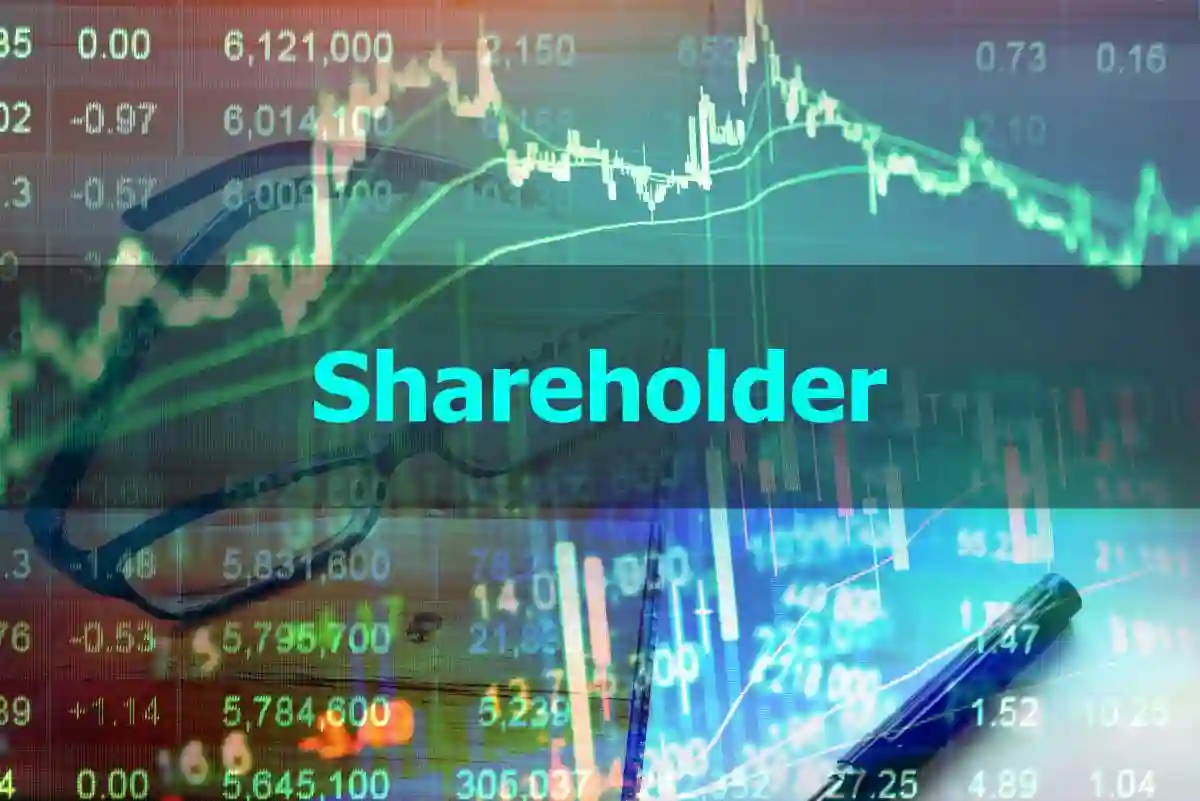Shareholder - Abstract hand writing word to represent the meaning of financial word as concept. The word Shareholder is a part of Investment and Wealth management vocabulary in stock photo. used in Manipulating Timing and Accounting Fraud