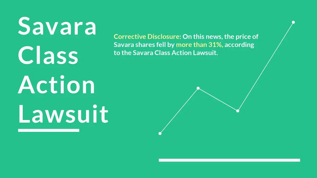 stock chart showing one day loss used in Savara Class Action Lawsuit