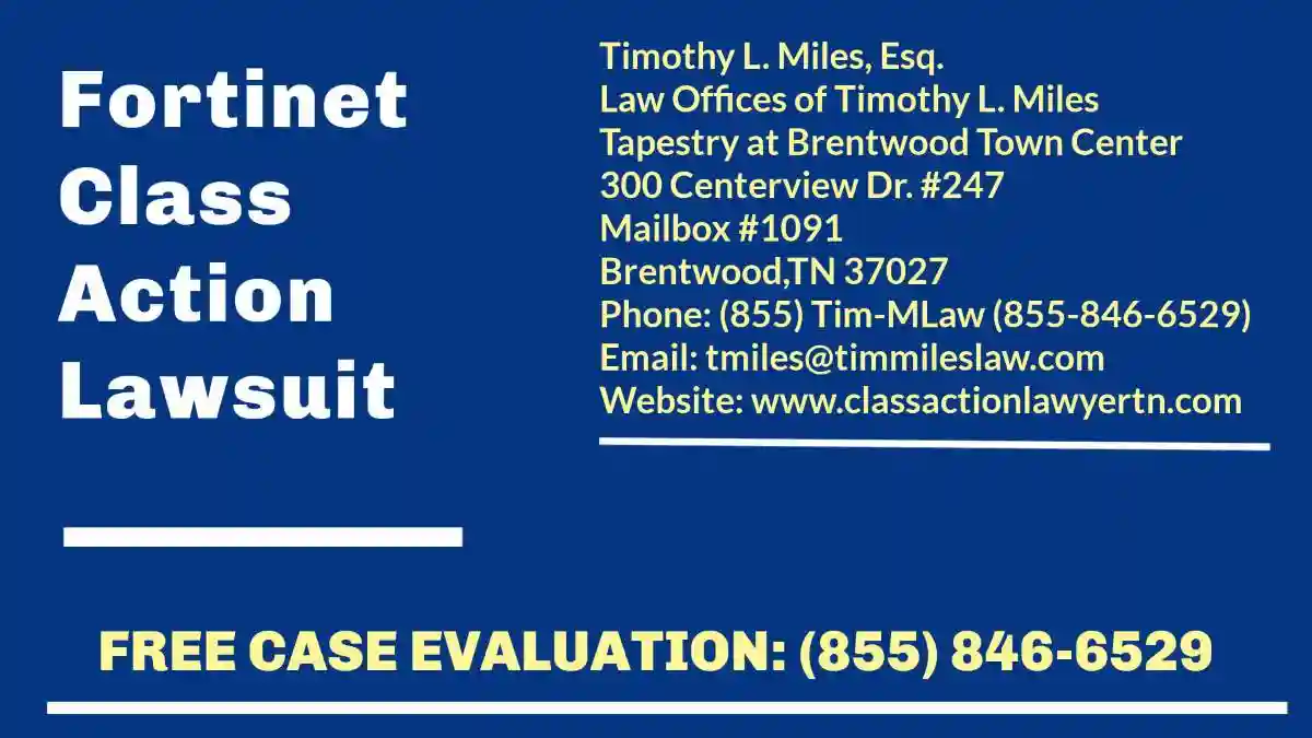 law firm logo ad used in Fortinet Class Action Lawsuit
