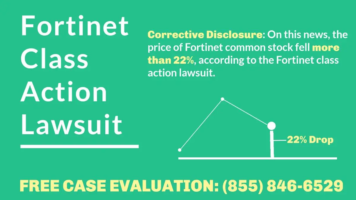 CHART SHOWING STOCK LOSSES, used in the Fortinet Class Action Lawsuit