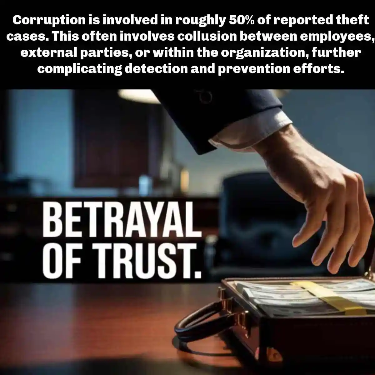 Corruption is involved in roughly 50% of reported theft cases. This often involves collusion between employees, external parties, or within the organization, further complicating detection and prevention efforts used in Corruption is involved in roughly 50% of reported theft cases. This often involves collusion between employees, external parties, or within the organization, further complicating detection and prevention efforts.
usded in Embezzlement and Securities Litigation: