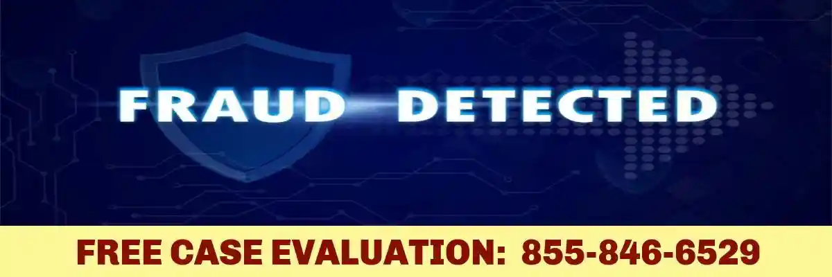 fraud detected in white on blue background used in Accounting Fraud Exposed