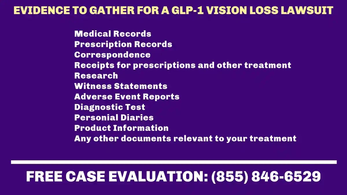 evidence to gather for a GLP-1 vision loss lawsuit