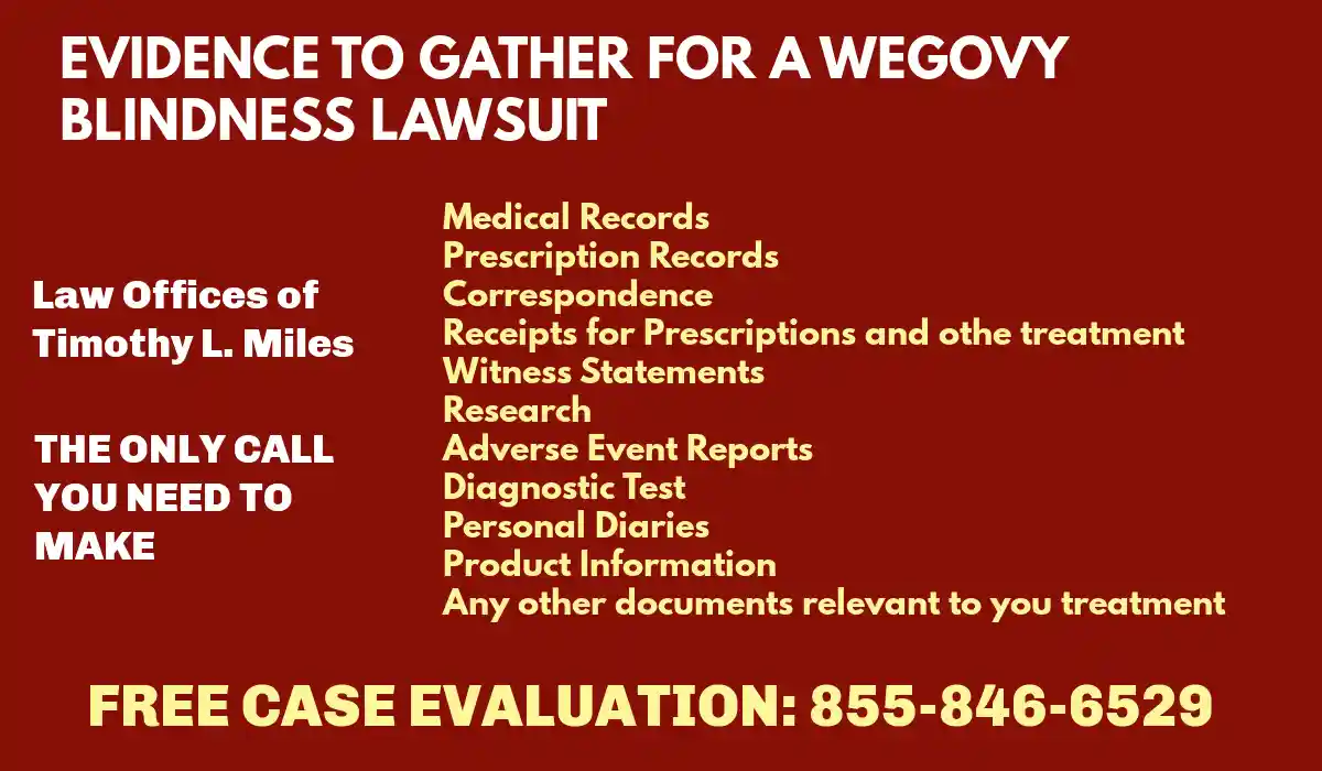 evidence to gather for a Wegovy vision loss Lawsuit used in Wegovy and vision loss