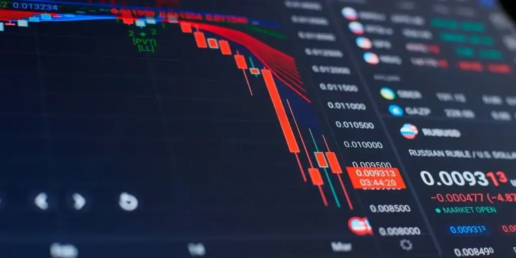 Financial statistics, stock exchange prices summarized in candle stick chart.