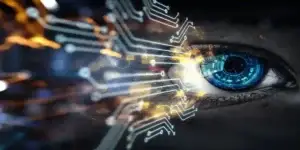 futuristic eye with white waves accross blue eye used in Zepbound Vision Loss Lawsuit Update: An Authoritative Patient Reference Guide [2026]