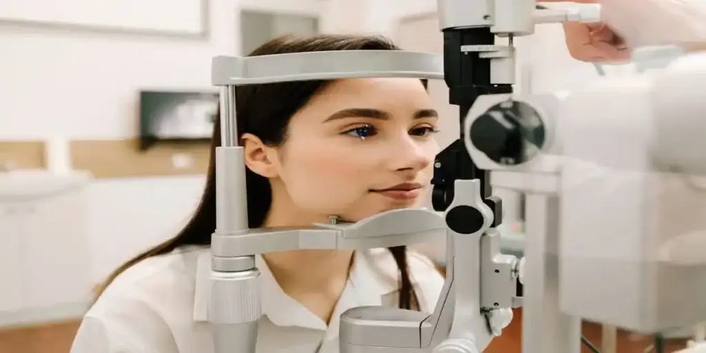 female eye examination used in Zepbound Vision Problems