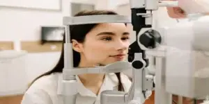 female eye examination used in Zepbound Vision Problems