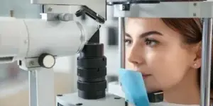 beautiful girl getting eye examination used in Zepbound Vision Side Effects