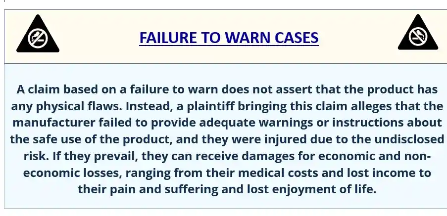 Definition of Failure to warn dark blue foreground light blue and creme background used in Zepbound Vision Loss Lawyer