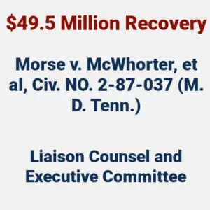 Awards section: $49.5 million recovery as liaison counsel