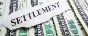 WORD COMPENSATION ON WHITE ON TOP OF MONEY money with settlement over the top used in Settlement Process in Securities Litigation