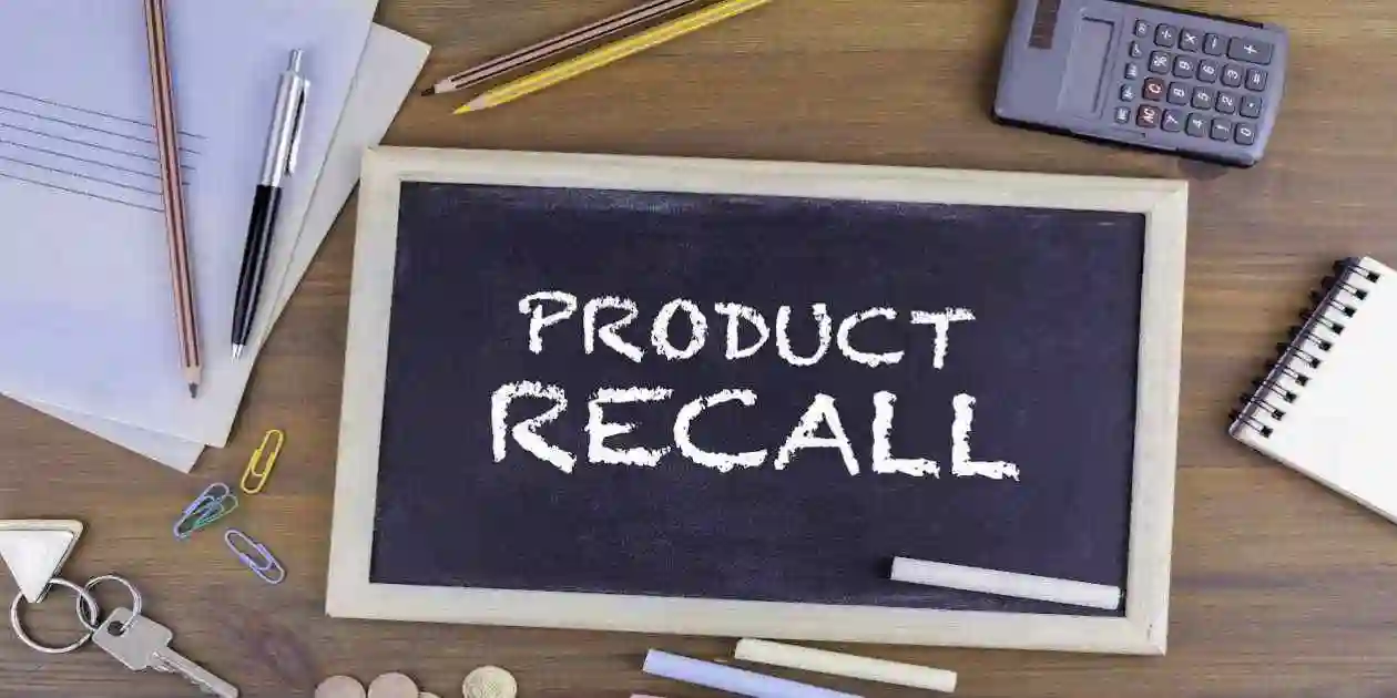 product recall written on small  chalkboard used in Defective Dexcom Device