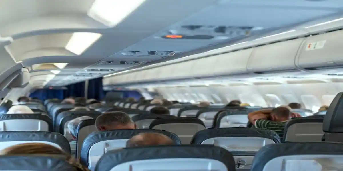 inside cabin of flignt in mid air used in Aircraft Contaminated Air and Fume Events