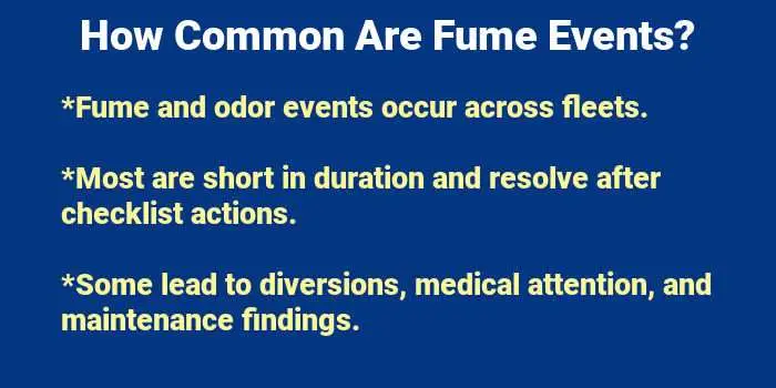 Attorney chart on how common fume events are, used in toxic plane fumes