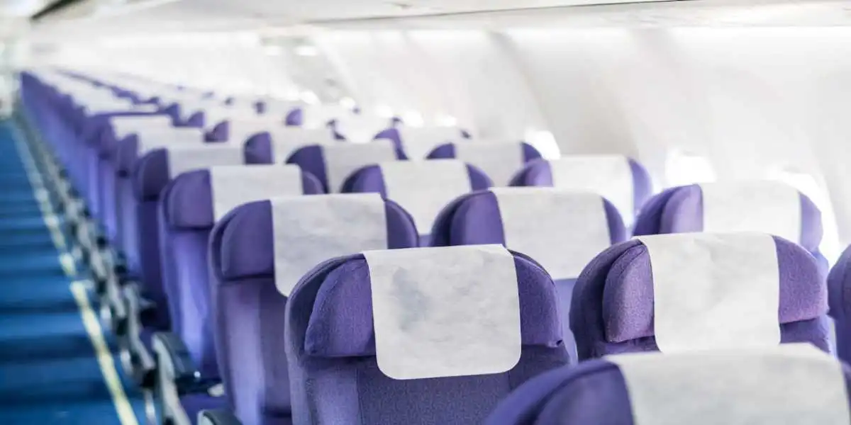 empy passenger plane with blue seats used in Fume Event Symptoms