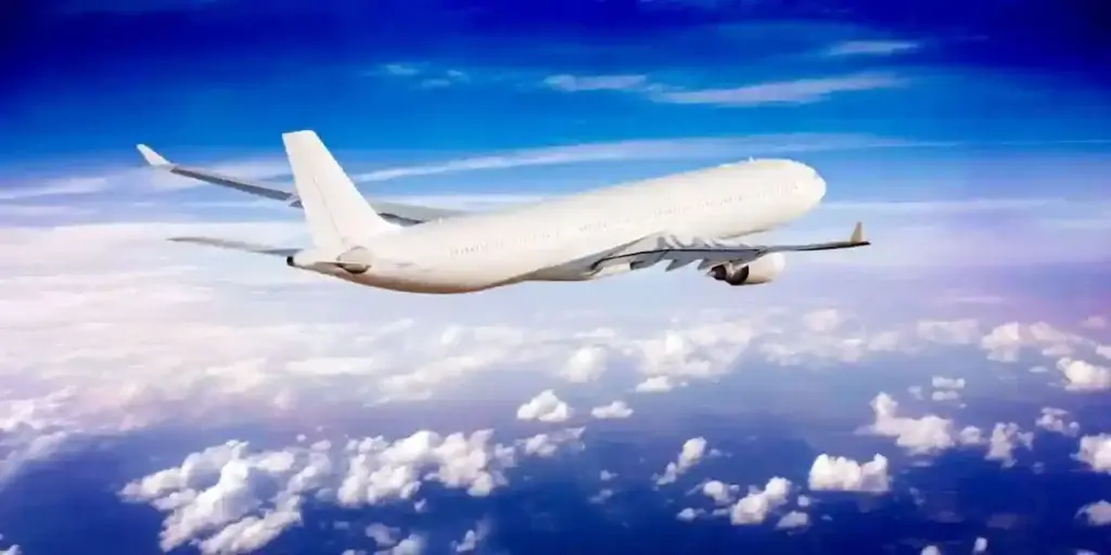 passenger plane fyling about the cloudes on a beautiful day used in Toxic fume event symptoms