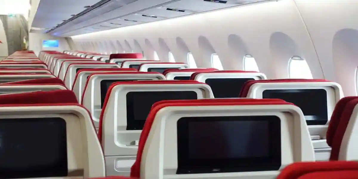 Picture of the inside of an empty passenger jef used in Symptoms of Contaminated Cabin Air 