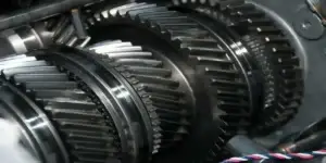 new black transmission on blue shelf used in GM Transmission Lawyer