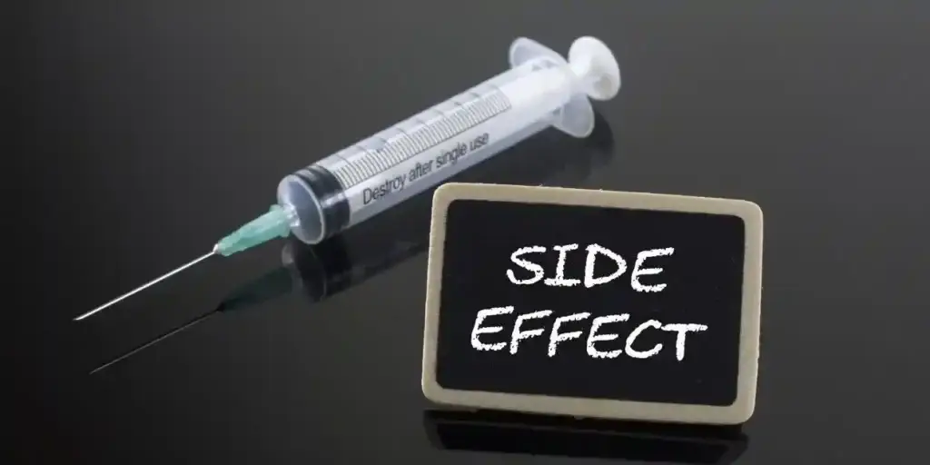 side effect on chalkboard next to needle used in Saxends and Gastroparesis