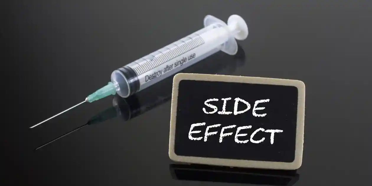 side effect on chalkboard next to needle used in Saxends and Gastroparesis