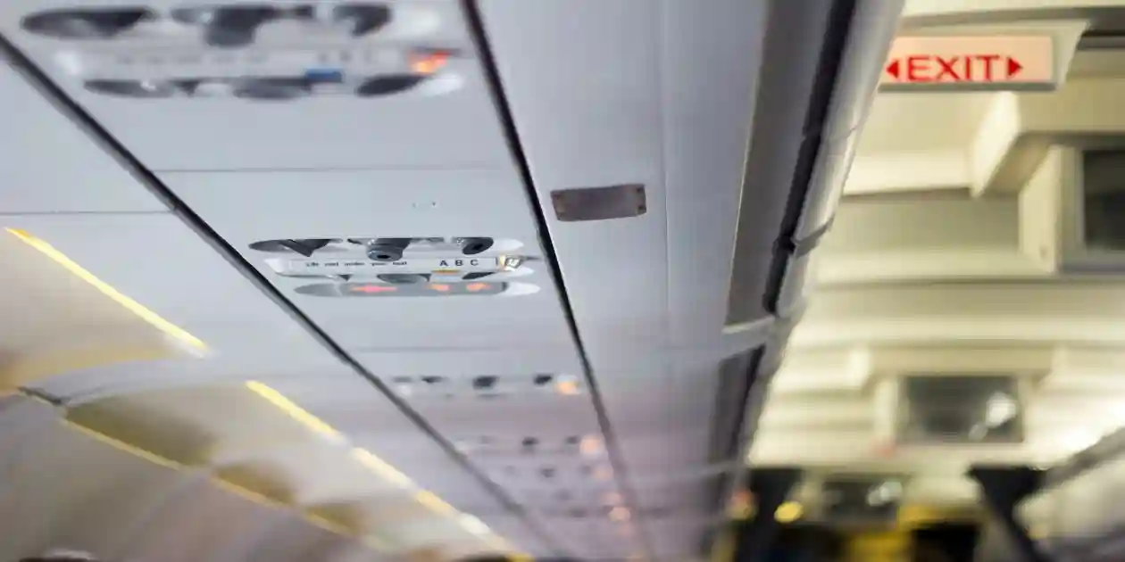 emply cabin or a large passenger airline, than and white, in toxic cabin air