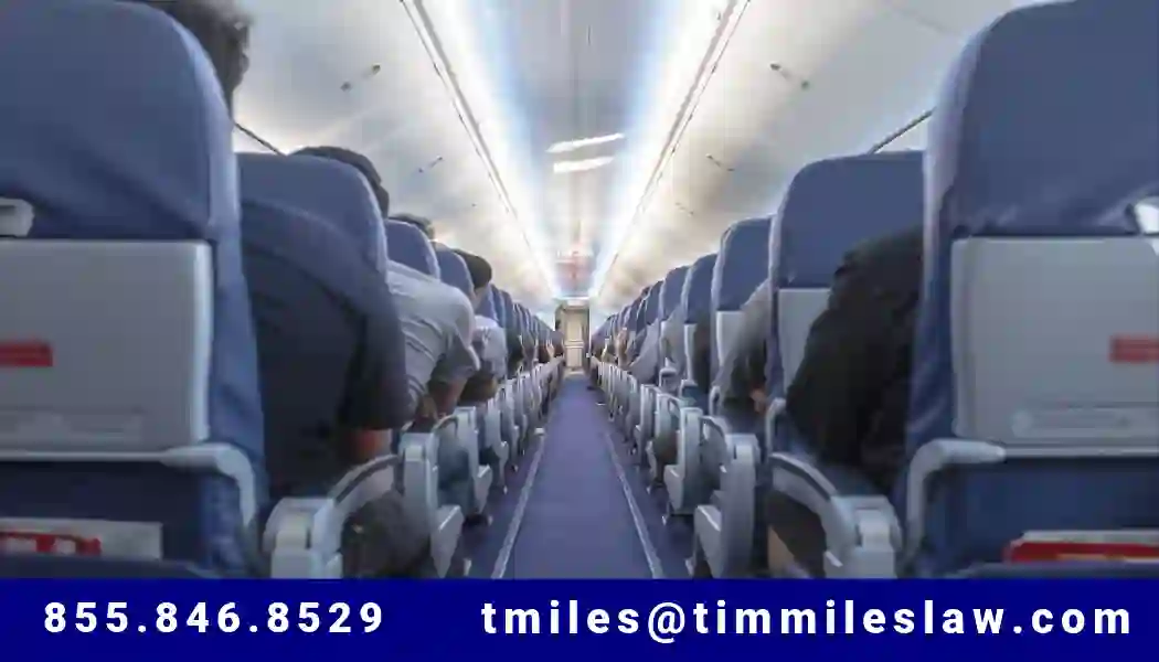 empty plane cabin with passengers just starting to get on used in Toxic Cabin Air