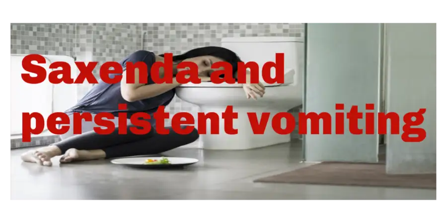 female with head on toilet atty note saxenda and vomiting, used in Saxenda Stomach Paralysis Lawsuit