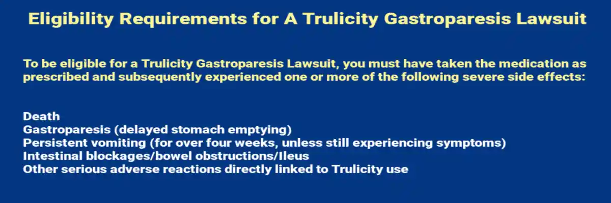 attorney chart on eligibility for tuilicity lawsuit in eligible for a Trulicity Gastroparesis Lawsuit