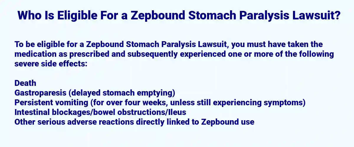Attorney add on Eligible for a Zepbound Stomach Paralysis Lawsuit? 