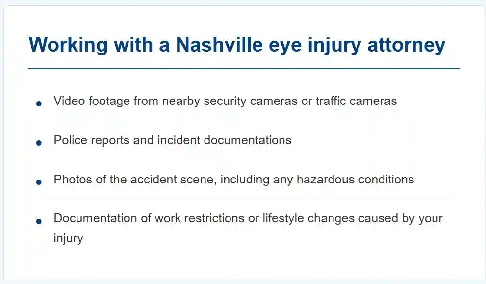 Working with a Nashville eye injury attorney