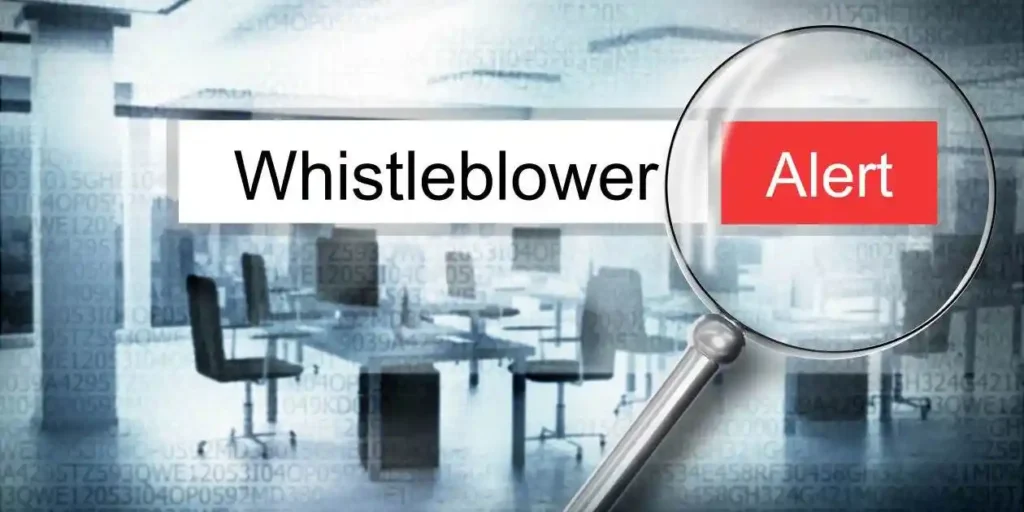 reading word whistleblower office magnifying glass 3d illustration used in nashville whistleblower attorney