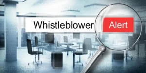 reading word whistleblower office magnifying glass 3d illustration used in Whistleblower Lawsuit in Nashville