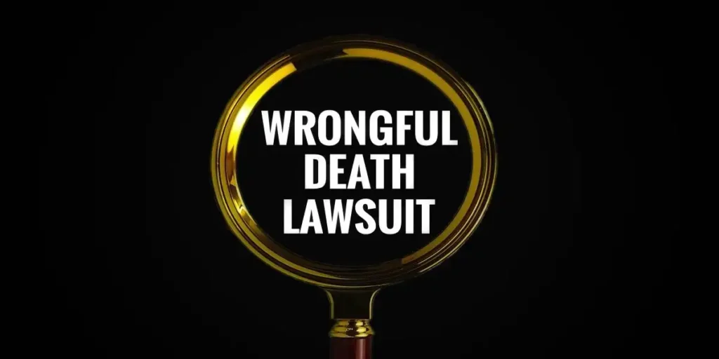 Wrongful Death Lawsuit Concept With Magnifying Glass Representing Legal Claim Civil Liability Court Case and Justice Compensation Process. used in Nashville Eye Injury Attorney