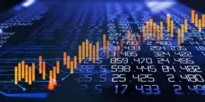 3d rendering of technical financial graph on stock exchange display panel in Procept class action lawsuit